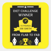 Gefeliciteerd met gewichtsverlies vierkante sticker (Voorkant)