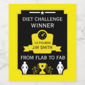 Gefeliciteerd met gewichtsverlies wijn etiket (Enkel label)