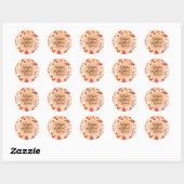 Gefeliciteerd met Gezegende Happy Thanksgiving-Her Ronde Sticker (Vel)