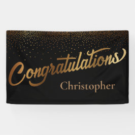 Gefeliciteerd met Gold Confetti op Black Spandoek
