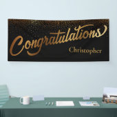 Gefeliciteerd met Gold Confetti op Black Spandoek (Beurs)