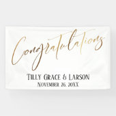 Gefeliciteerd met Gold Handwriting Typografie Spandoek (Horizontaal)