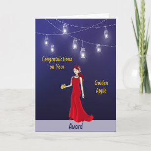 Gefeliciteerd met Golden Apple Teacher's Award Kaart