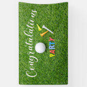 Gefeliciteerd met golf met woordfeestje spandoek (Verticaal)