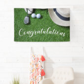 Gefeliciteerd met golf schoen hoed putter spandoek (Insitu)
