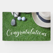 Gefeliciteerd met golf schoen hoed putter spandoek (Horizontaal)