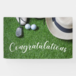 Gefeliciteerd met golf schoen hoed putter spandoek