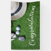 Gefeliciteerd met golf schoen hoed putter spandoek (Verticaal)