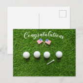 Gefeliciteerd met golf voor Amerikaanse golfer met Briefkaart (Voorkant / Achterkant)