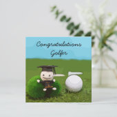 Gefeliciteerd met golfer afstuderen golf ball (Staand voorkant)