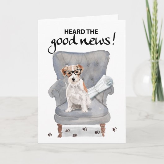 Gefeliciteerd met Good News Dog met de krant Kaart (Voorkant)