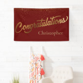 Gefeliciteerd met gouden confetti Bourgondiër Spandoek (Insitu)