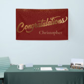 Gefeliciteerd met gouden confetti Bourgondiër Spandoek (Beurs)