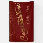 Gefeliciteerd met gouden confetti Bourgondiër Spandoek (Verticaal)