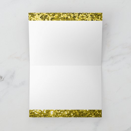 Gefeliciteerd met Gouden Glitters Mazel Tov Kaart (Binnen)