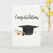Gefeliciteerd met Graduation Cap Diploma Kaart (Gele Bloem)