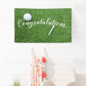 Gefeliciteerd met groen gras golfen spandoek (Insitu)