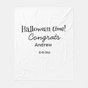 Gefeliciteerd met Halloween, voeg naam datum jaar Fleece Deken