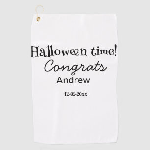Gefeliciteerd met Halloween, voeg naam datum jaar Golfhanddoek
