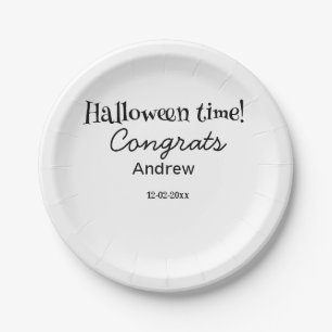 Gefeliciteerd met Halloween, voeg naam datum jaar Papieren Bordje