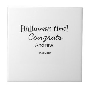 Gefeliciteerd met Halloween, voeg naam datum jaar Tegeltje