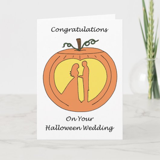 Gefeliciteerd met Halloween Wedding Kaart (Voorkant)