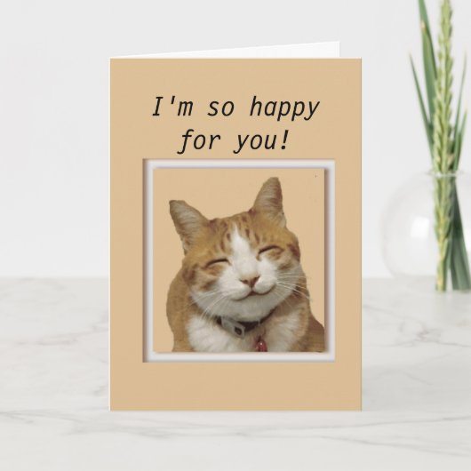 Gefeliciteerd met Happy Cat Kaart (Voorkant)