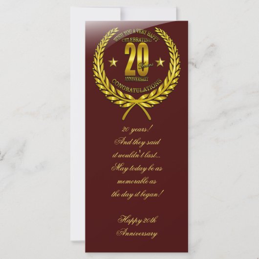 Gefeliciteerd met het 20-jarig jubileum (Voorkant)