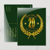 Gefeliciteerd met het 20-jarig jubileum briefkaart (Voorkant / Achterkant)