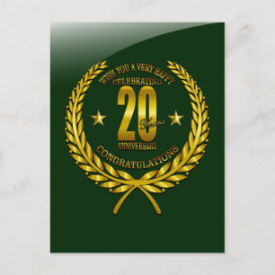 Gefeliciteerd met het 20-jarig jubileum briefkaart