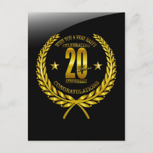 Gefeliciteerd met het 20-jarig jubileum briefkaart