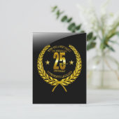 Gefeliciteerd met het 25-jarig jubileum briefkaart (Staand voorkant)