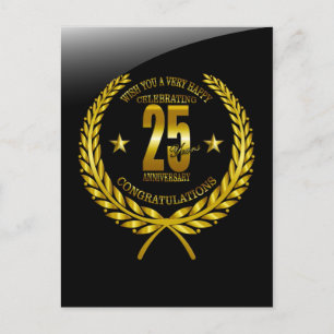 Gefeliciteerd met het 25-jarig jubileum briefkaart