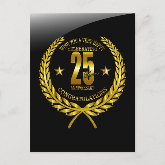 Gefeliciteerd met het 25-jarig jubileum briefkaart (Voorkant)