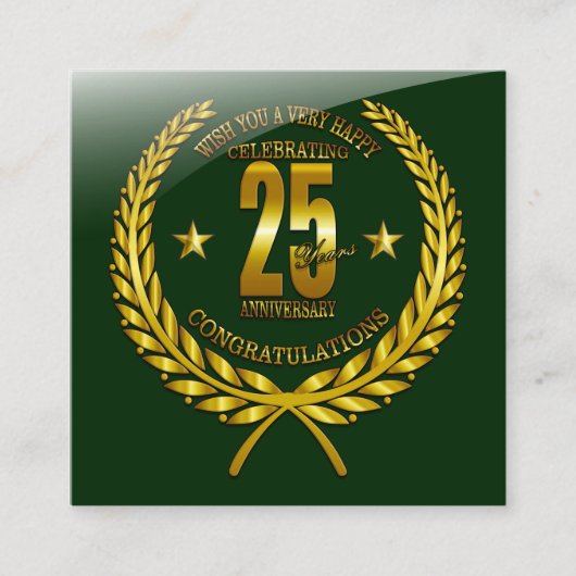 Gefeliciteerd met het 25-jarig jubileum informatiekaartje (Voorkant)