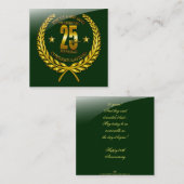 Gefeliciteerd met het 25-jarig jubileum informatiekaartje (Voorkant / Achterkant)