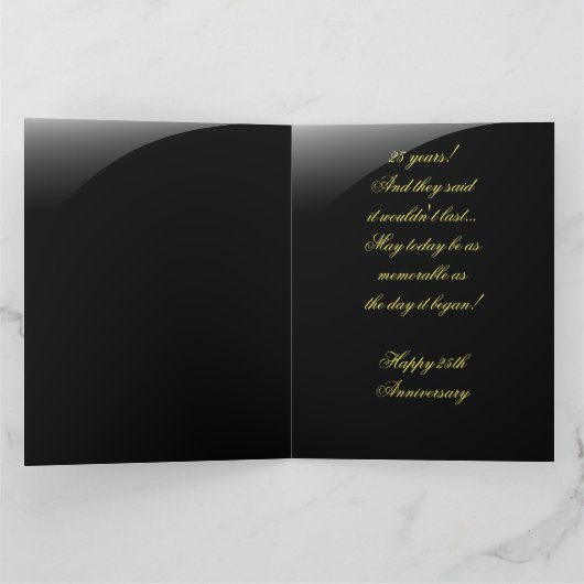 Gefeliciteerd met het 25e Jubileum Bedankkaart (Binnen)