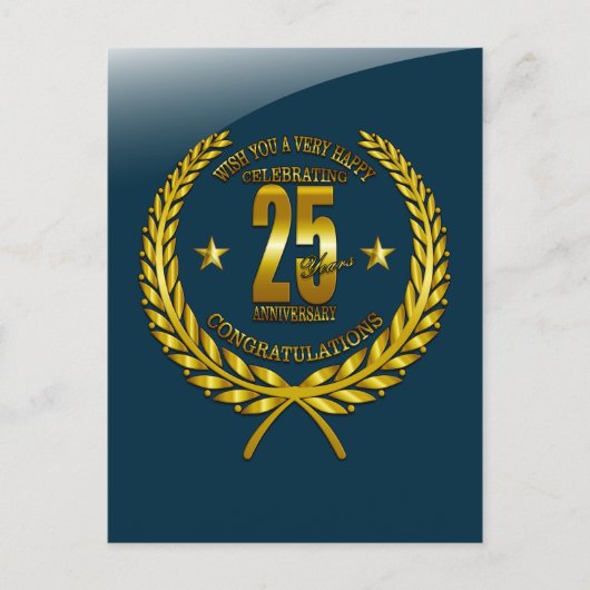 Gefeliciteerd met het 25e Jubileum Briefkaart (Voorkant)