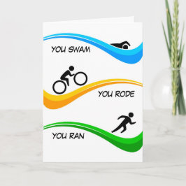 Gefeliciteerd met het afronden van een triatlon! kaart