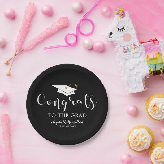 Gefeliciteerd met het Afstudeerder Afstudeerder Pe Papieren Bordje (Feest)