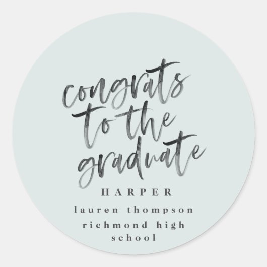 Gefeliciteerd met het afstudeerder foto afstuderen ronde sticker (Voorkant)