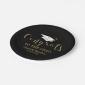 Gefeliciteerd met het Afstudeerder Gold Glitter Af Papieren Bordje (Gekanteld)