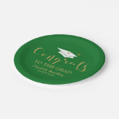 Gefeliciteerd met het Afstudeerder Gold Glitter Af Papieren Bordje (Gekanteld)