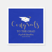 Gefeliciteerd met het Afstudeerder Gold Glitter Af Servet (Voorkant)