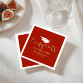 Gefeliciteerd met het Afstudeerder Gold Glitter Af Servet