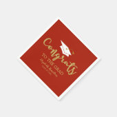 Gefeliciteerd met het Afstudeerder Gold Glitter Af Servet (Hoek)