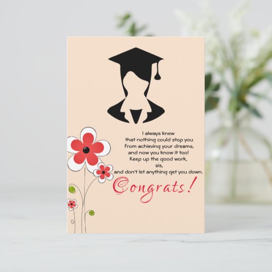 Gefeliciteerd met het afstuderen bedankkaart (Staand voorkant)