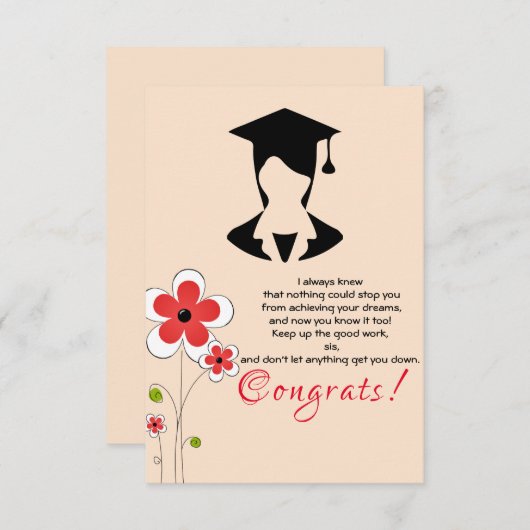 Gefeliciteerd met het afstuderen bedankkaart (Voorkant / Achterkant)