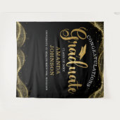 Gefeliciteerd met het Afstuderen Black Gold Afstud Wandkleed (Voorkant (horizontaal))