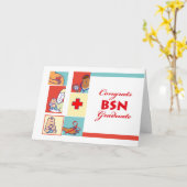 Gefeliciteerd met het Afstuderen, BSN Degree, Nurs Kaart (Gele Bloem)